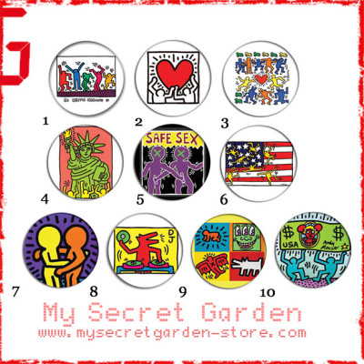 Keith Harixx - Pop Art Pinback Button Badge Set 1a, 1b or 1c ( or Hair Ties / 4.4 cm Badge / Magnet / Keychain Set ) Keith Harixx - Pop Art Pinback Button Badge Set 1a, 1b or 1c ( or Hair Ties / 4.4 cm Badge / Magnet / Keychain Set )
